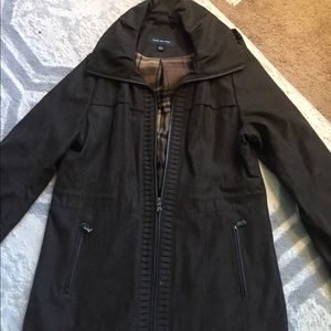 COPY - Jones New York Chocolate brown long hooded jacket